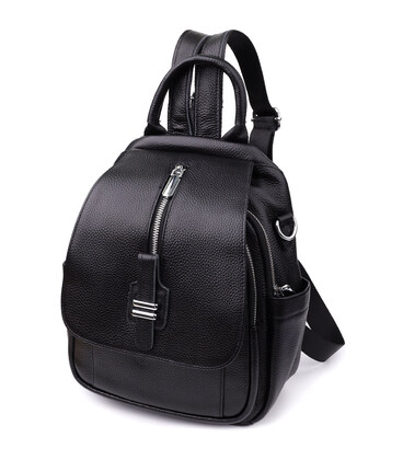 Жіночий рюкзак з натуральної шкіри Vintage 23058 Чорний картинка, зображення, фото