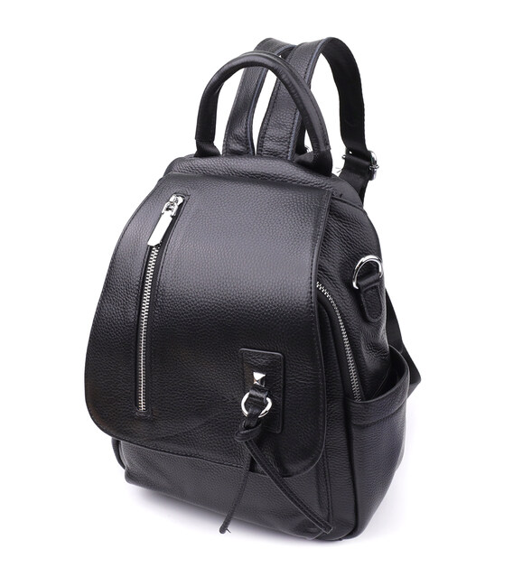 Классический женский рюкзак из натуральной кожи Vintage 23061 Черный фото, картинка, изображение