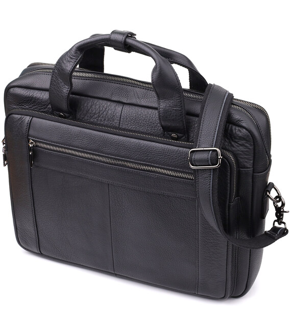 Портфель для мужчин из натуральной кожи Vintage 23042 Черный фото, картинка, изображение