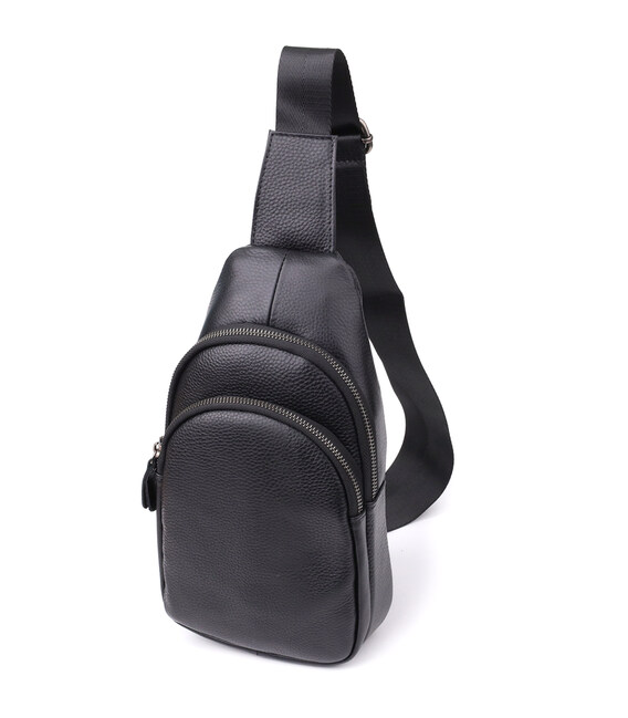 Чоловіча сумка через плече з натуральної шкіри Vintage 23032 Чорний картинка, зображення, фото