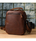 Мужская деловая сумка с ручкой для переноса в руке из натуральной кожи Vintage 23033 Коричневый фото, картинка, изображение