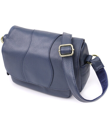 Сумка з натуральної шкіри для жінок Vintage 22971 Синій картинка, зображення, фото
