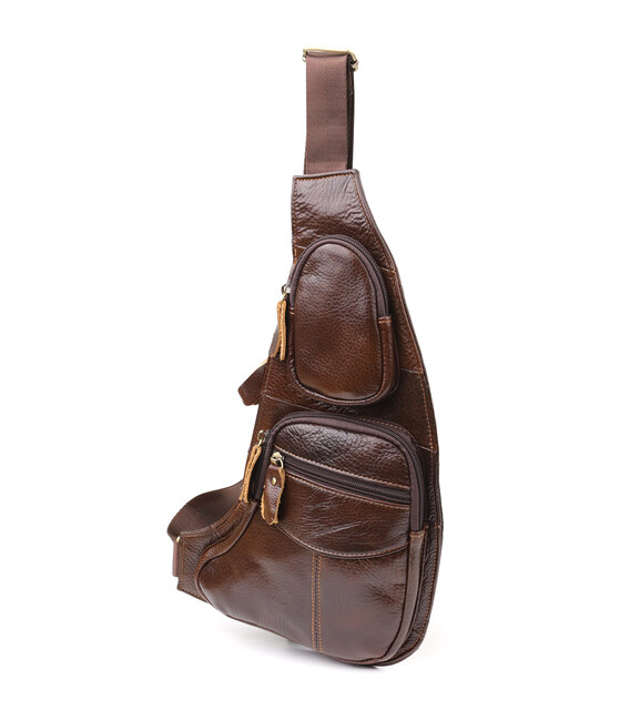 Сумка для мужчин с большим количеством карманов из натуральной кожи Vintage 22956 Коричневый фото, картинка, изображение