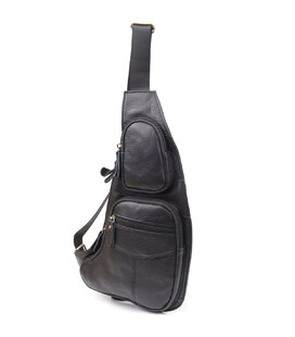 Сумка для чоловіків з великою кількістю кишень із натуральної шкіри Vintage 22957 Чорний картинка, зображення, фото