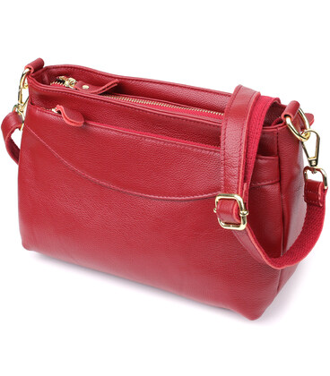 Сумка жіноча з твердим дном з натуральної шкіри Vintage 22982 Червоний картинка, зображення, фото