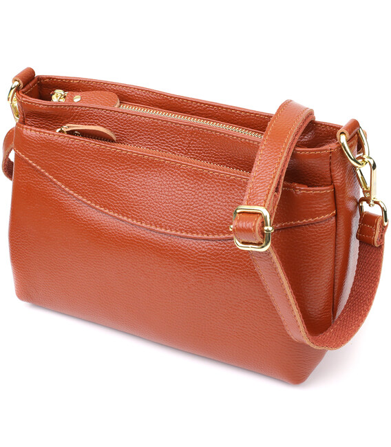 Жіноча сумка з натуральної шкіри з формостійким дном Vintage 22983 Коричневий картинка, зображення, фото