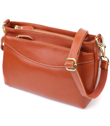 Женская сумка из натуральной кожи с формоустойчивым дном Vintage 22983 Коричневый фото, картинка, изображение