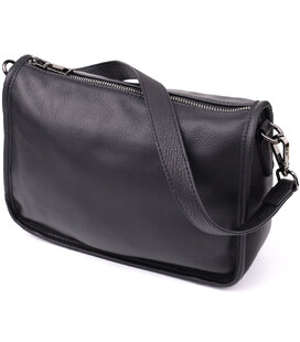 Сумка на плече з натуральної шкіри Vintage 23001 Чорний картинка, зображення, фото