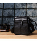 Чоловічі сумки на плече з натуральної шкіри Vintage 23020 Чорний картинка, зображення, фото
