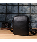 Компактная мужская сумка на плечо из натуральной кожи Vintage 23021 Черный фото, картинка, изображение