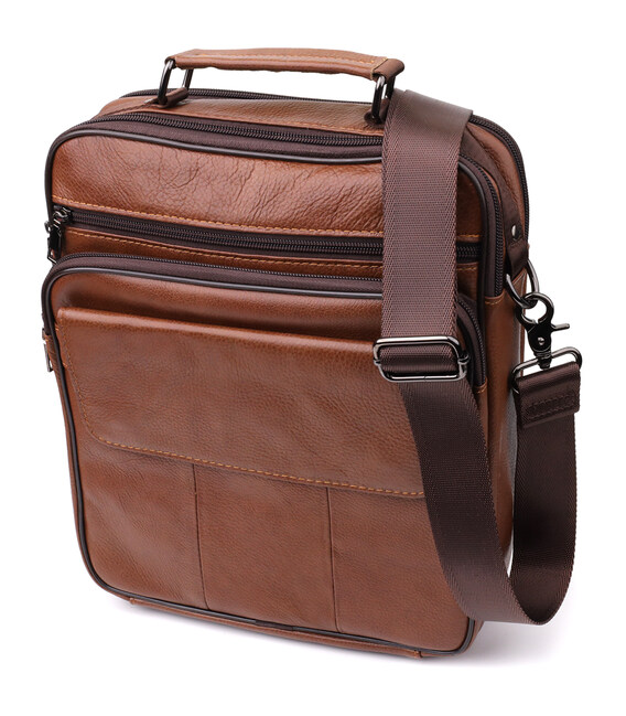 Чоловіча сумка з ручкою для перенесення в руці з натуральної шкіри Vintage 23025 Світло-коричневий картинка, зображення, фото