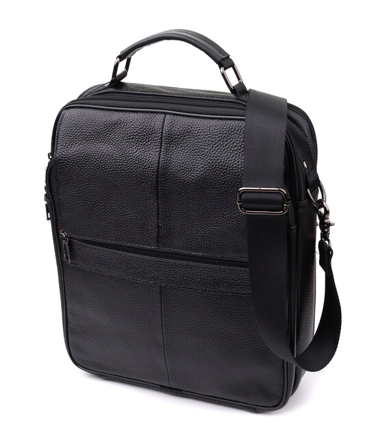 Мужская сумка с ручкой для переноса в руке из натуральной кожи Vintage 23026 Черный фото, картинка, изображение