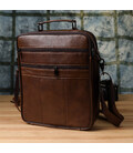 Сумка для мужчин с ручкой для переноса в руке из натуральной кожи Vintage 23028 Коричневый фото, картинка, изображение