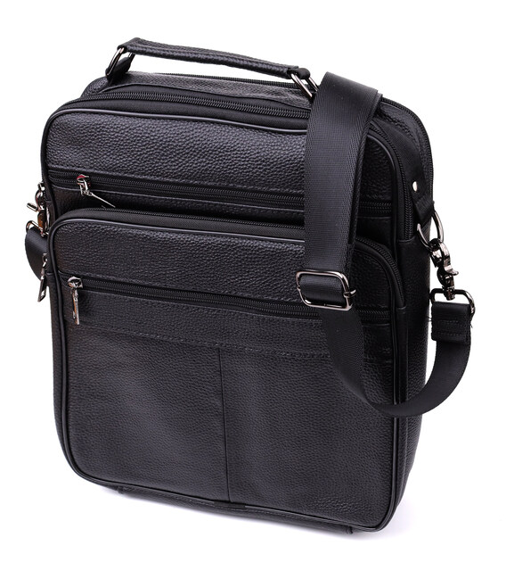 Сумка мужская с ручкой для переноса в руке из натуральной кожи Vintage 23029 Черный фото, картинка, изображение