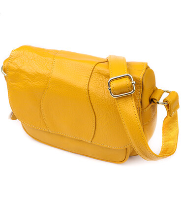 Кожаная сумка для женщин на каждый день Vintage 22969 Желтый фото, картинка, изображение