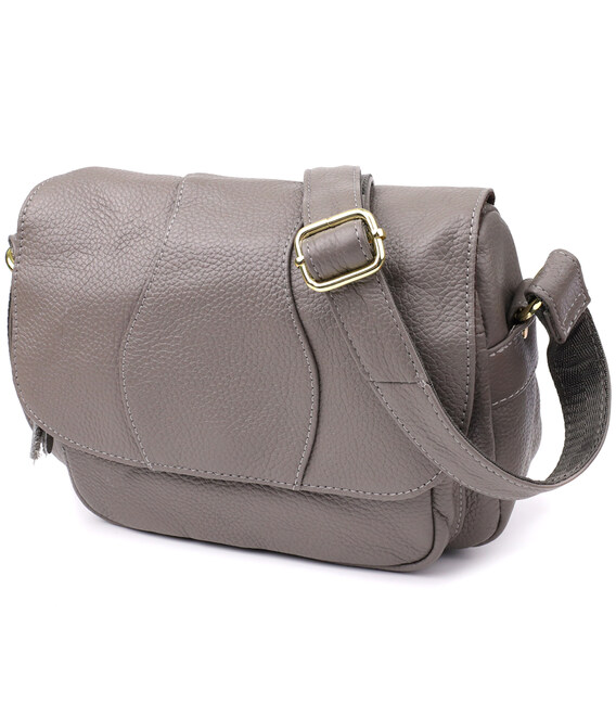 Сумка из натуральной кожи для стильных женщин Vintage 22974 Серый фото, картинка, изображение