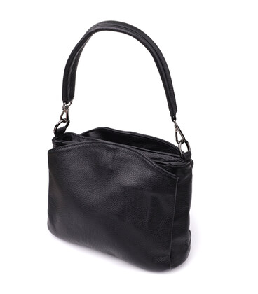 Сумка на плече з натуральної шкіри Vintage 23007 Чорний картинка, зображення, фото