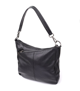 Жіноча сумка з двома ремінцями з натуральної шкіри Vintage 23053 Чорний картинка, зображення, фото