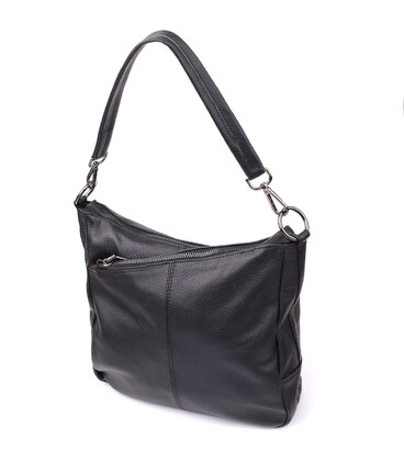 Женская сумка с двумя ремешками из натуральной кожи Vintage 23053 Черный фото, картинка, изображение