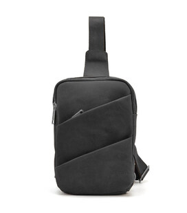 Рюкзак слінг на одну шлейку RA-0604-3md TARWA чорний крейзі хорс картинка, зображення, фото