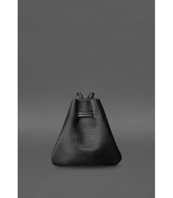 Шкіряний мішечок для ювелірних виробів (подарунковий), чорний картинка, зображення, фото