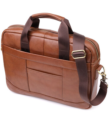 Мужской деловой портфель из натуральной кожи Vintage 23038 Коричневый фото, картинка, изображение