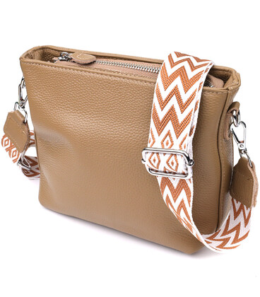 Жіноча шкіряна сумка на плече для повсякденного носіння Vintage 22912 Бежевий картинка, зображення, фото