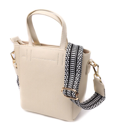 Сумка для женщин из натуральной кожи с модным трапециевидным кроем Vintage 22917 Белый фото, картинка, изображение