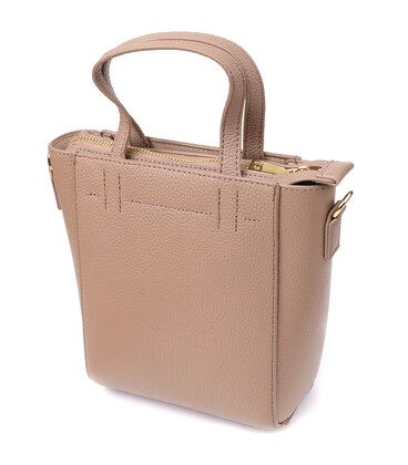 Женская сумка из натуральной кожи в форме трапеции Vintage 22918 Бежевый фото, картинка, изображение