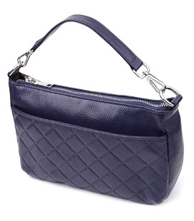 Женская сумка из натуральной кожи с двумя ремешками Vintage 22928 Синий фото, картинка, изображение