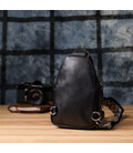 Жіноча сумка слінг із натуральної шкіри Vintage 22935 Чорний картинка, зображення, фото