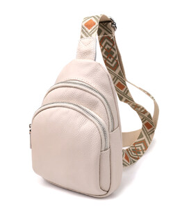 Сумка-слинг из натуральной кожи для женщин Vintage 22936 Белый фото, картинка, изображение