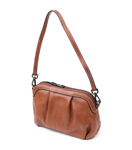 Женская сумка с драпировкой из натуральной кожи Vintage 22895 Коричневый фото, картинка, изображение