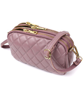 Жіноча сумка з натуральної шкіри з трьома секціями Vintage 22891 Пурпурний картинка, зображення, фото