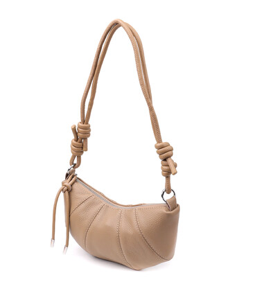 Жіноча напівкругла сумка з натуральної шкіри Vintage 22933 Бежевий картинка, зображення, фото