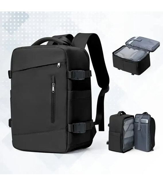 Нейлоновый рюкзак для ручной клади TB03 лоукост 40x30x20 см, Черный фото, картинка, изображение