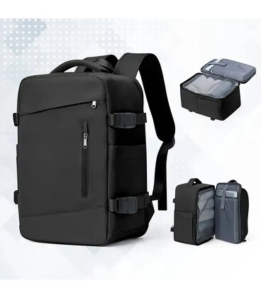 Нейлоновый рюкзак для ручной клади TB03 лоукост 40x25x20 см, Черный фото, картинка, изображение
