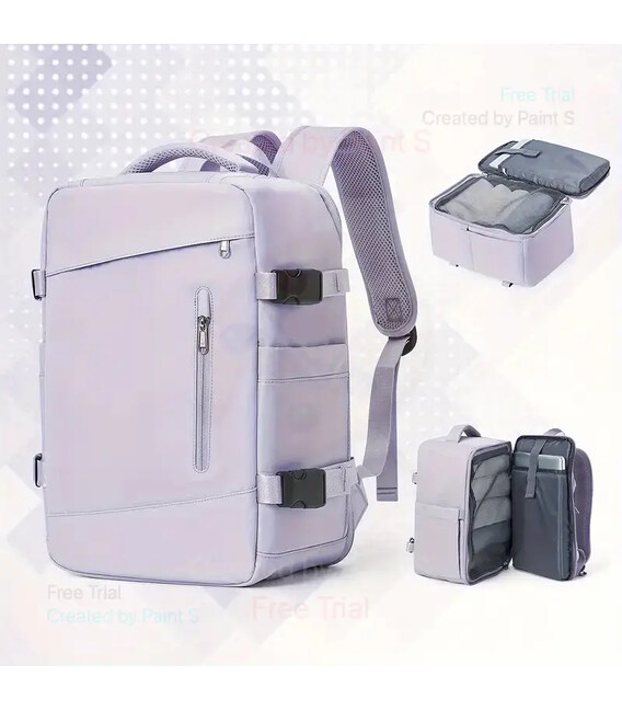 Нейлоновый рюкзак для ручной клади TB03 лоукост 40x30x20 см, Фиолетовый фото, картинка, изображение