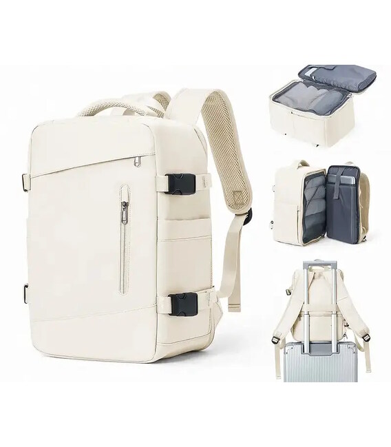 Нейлоновый рюкзак для ручной клади TB03 лоукост 40x30x20 см, Бежевый фото, картинка, изображение