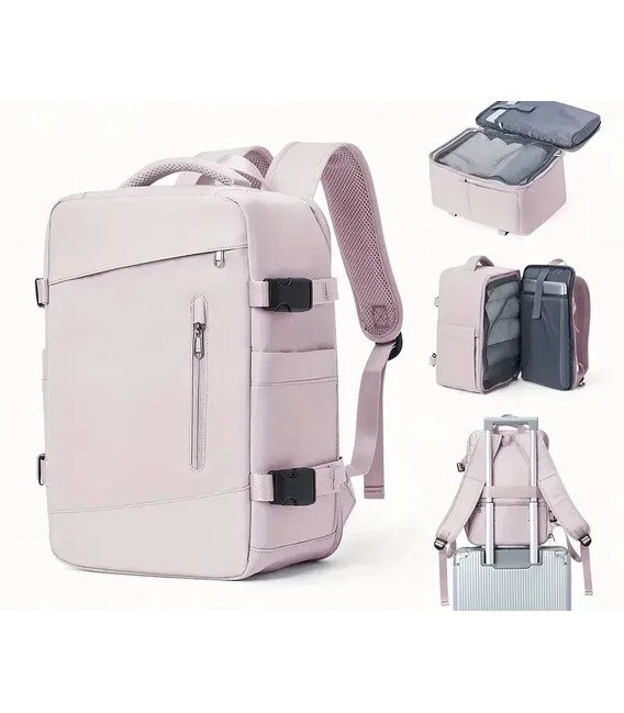 Нейлоновый рюкзак для ручной клади TB03 лоукост 40x30x20 см, Розовый фото, картинка, изображение