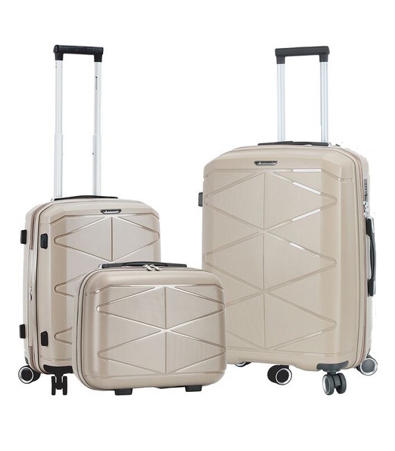 Набір Валіз з Кейсом Snowball 51304 3 в 1 шампань - картинка, зображення, фото валізи