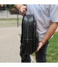 Чоловічий шкіряний рюкзак 41х31х16, універсальний міський наплічник для роботи та поїздок, офісна чоловіча сумка, чорний картинк