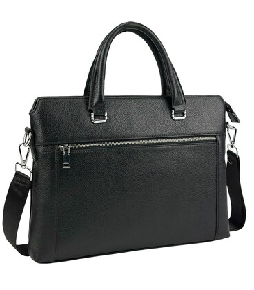 Сумка для ноутбука черная кожаная Tiding Bag A25F-9157-1A фото, картинка, изображение