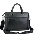 Сумка для ноутбука черная кожаная Tiding Bag A25F-9157-1A фото, картинка, изображение
