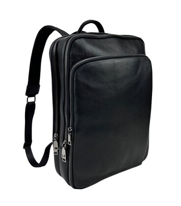 Кожаный черный рюкзак Tiding Bag A25F-8528A фото, картинка, изображение