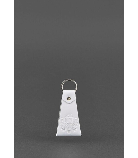 Кожаный белый брелок-петля фото, картинка, изображение