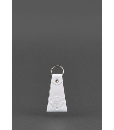 Кожаный белый брелок-петля фото, картинка, изображение