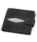 Портмоне мужское STINGRAY LEATHER 18070 из натуральной кожи морского ската Черное фото, картинка, изображение