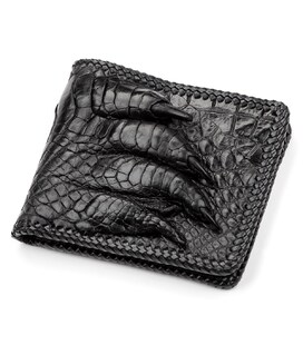 Портмоне CROCODILE LEATHER 18004 з натуральної шкіри крокодила Чорне картинка, зображення, фото