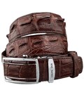 Ремінь-автомат CROCODILE LEATHER 18235 з натуральної шкіри крокодила (каймана) Коричневий картинка, зображення, фото